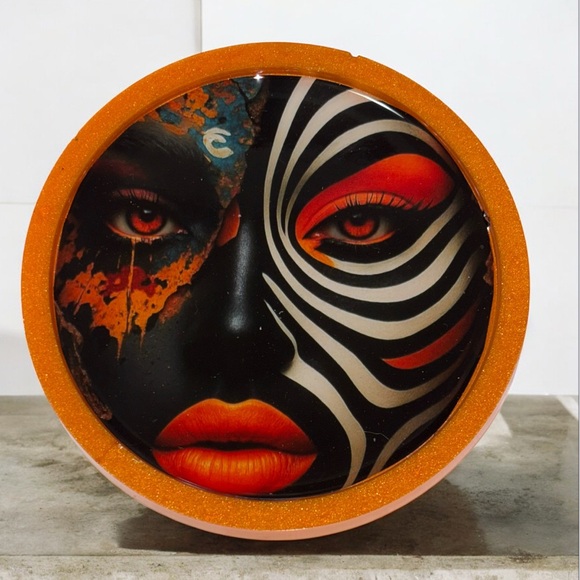 NORE’S NOVELTIES Single (not a set) Round Handcrafted Coaster “INSTINCT” - Picture 1 of 3